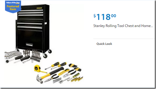 Walmart Values of the Day:Stanley Tool Chest for $118 or George Foreman Grill for $39!