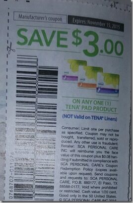 Bad Barcode on Tena Coupon Makes it Unusable for Couponers!