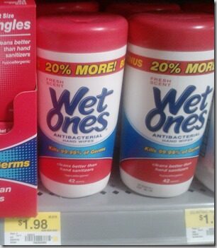 FREE Wet Ones with Overage at Walmart!