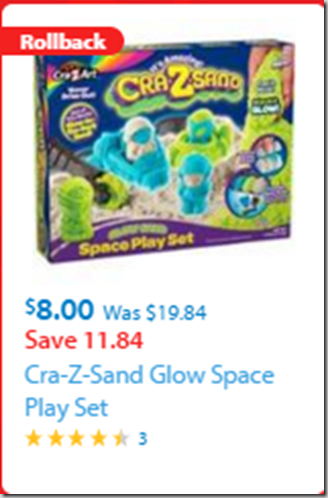 Walmart Black Friday Rollback Deal: Cra-Z-Sand Glow Space Play Set Just $8!