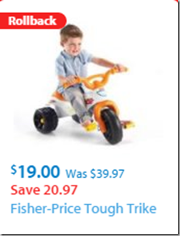 Walmart Black Friday Deal: Fisher-Price Tough Trike for Half-Price!