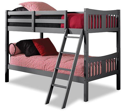 Storkcraft Caribou Twin over Twin Bunk Bed, Gray Just $255 Down From $280 At Walmart!