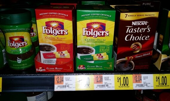 Folgers Coffee as low as $0.50 at Walmart!