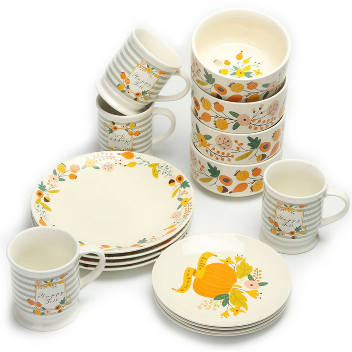 Mainstays 16-Piece Floral Dinnerware Set