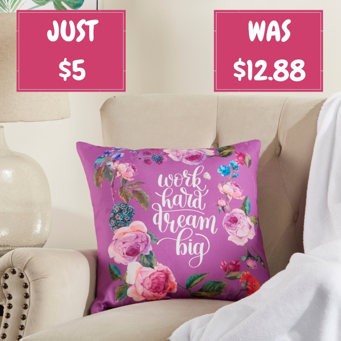 Mainstays Floral Throw Pillow Just $5! Down From $13!