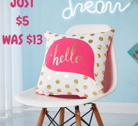 Mainstays Hello Throw Pillow Just $5! Down From $13!